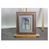 FRAMED NATIVE GIRL KID ART  BY ST. GARDIPEE
