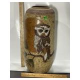 LARGE SIGNED OWL STUDIO POTTERY 18' TALL