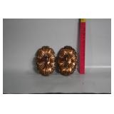 PAIR OF COPPER CANDLE WALL SCONCES