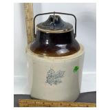 WESTERN STONEWARE LIDDED JAR W/ #4 WEIR LID