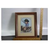 FRAMED WESTERN ART COWBOY KID BY ST. GARDIPEE