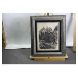 FRAMED SLAB  MARBLE OF ELK BY BILL O'NEILL