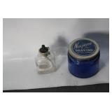 SMALL OIL LAMP, NOXEMA JAR