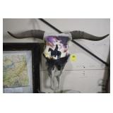 PAINTED SOUTHWESTERN COW SKULL