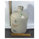 4GAL. REDWING STONEWARE JUG / LARGE WING