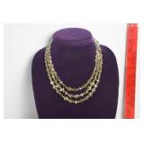VTG. 'LAGUNA' FACETED CRYSTAL 3 STRAND NECKLACE