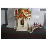 LARGE THAILAND PLASTER 'SPIRIT HOUSE' W/ BRIDGE