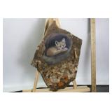 NATURAL ROCK ART FOX PAINTING BY NADINE PICKTHORN