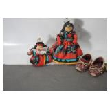 WOODEN NATIVE AMERICAN DOLLS