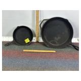 2 CAST IRON PANS