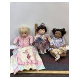 3 PORCELAIN DOLLS, PIGLET - DISNEY, SOFT EXPRESSIO