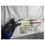 QUANTUM ICE FISHING POLE AND TACKLE IN BAG