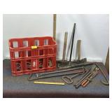 MISC HAND TOOLS IN COKE CRATE
