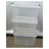 3 CLEAR STORAGE TOTES
