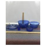 ANCHOR HOCKING COBALT BLUE GLASS DISHES
