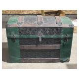 VINTAGE WOODEN TRUCK W/ METAL STRAPS & TRAY