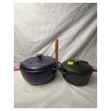LODGE ENAMELED CAST IRON DUTCH OVEN & MASON CAST I