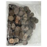 BAG OF PENNIES, SOME WHEAT