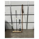 PUSH BROOM, HAND CARVED STAFF, ICE SCRAPE