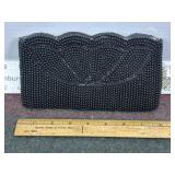 VINTAGE BLACK BEADED EVENING CLUTCH