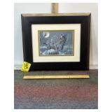 BRIAN MORGER CHRISTMAS SIGNED PRINT, 14" X 12"
