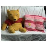 HANDMADE QUILT, VINTAGE WINNIE THE POOH STUFFY