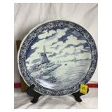 VINTAGE BOCH BELGIUM DELFTS WINDMILL CHARGER PLATE