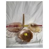 CARMEL SLAG RUFFLED BOWL, CARNIVAL GLASS RUFFLE