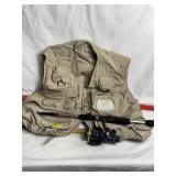 FISHING VEST & ICE FISHING POLE