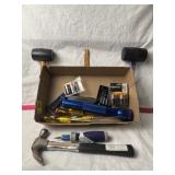 COLLECTION OF HAND TOOLS, MALLETS, MAG LIGHT