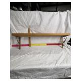 WALL HANGING SHELF W/ METAL BRACKETS, 30" X 6"