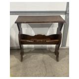VINTAGE END TABLE, MAGAZINE RACK, 24" X 23" X 11"