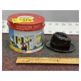 STETSON SALESMAN SAMPLE HAT & TIN, HAT PLASTIC