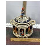 VINTAGE GERMAN TUREEN W/ GNOME TOP LID