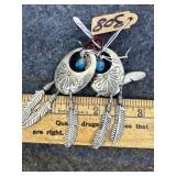 FEATHER DANGLE TURQUOISE EARRINGS