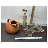 FRANCISCAN PITCHER, JUICER, GIRL W/ UMBERALL FIGUR