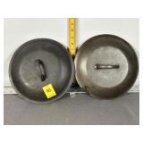 2 CAST IRON SKILLET OR DUTCH OVEN LIDS, 10 1/4'