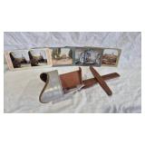 ANTIQUE STEREOSCOPE VIEWER W/ CARDS
