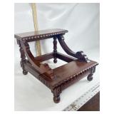TWO-TIER WOODEN STEP STOOL, LIBRARY STEP