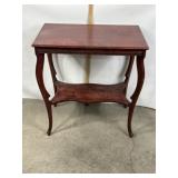 ANTIQUE RED MAHOGANY PARLOR SIDE TABLE