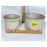 2 SMALL STONEWARE CROCKS