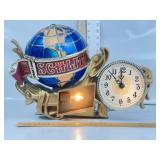VTG. SCHLITZ BEER LIGHTED GLOBE / CLOCK DISPLAY