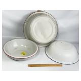 LARGE ANTIQUE ENAMELWARE BOWLS