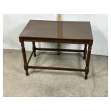 VINTAGE WOOD SIDE TABLE, 17" X 23 3/4" X 15"