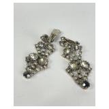 VINTAGE RHINSTONE DANGLE CLIP EARRINGS