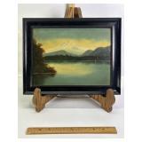 ORIGINAL LAKE SCENE OIL PAINTING, 16' X 12'