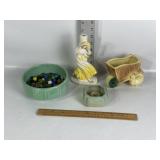 MID-CENTURY POTTERY ITEMS, ROSEMEADE CANDLE HOLD