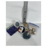 MARBLES, SEASHELLS, POTTERY