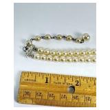 MULTI-STRAND FAUX PERAL RHINSTONE NECKLACE