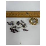 VINTAGE STRECH RING, RHINSTONE BEADS